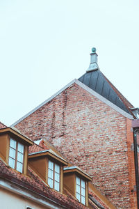 Low angle view of building against clear sky
