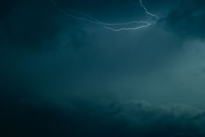 Low angle view of lightning in sky