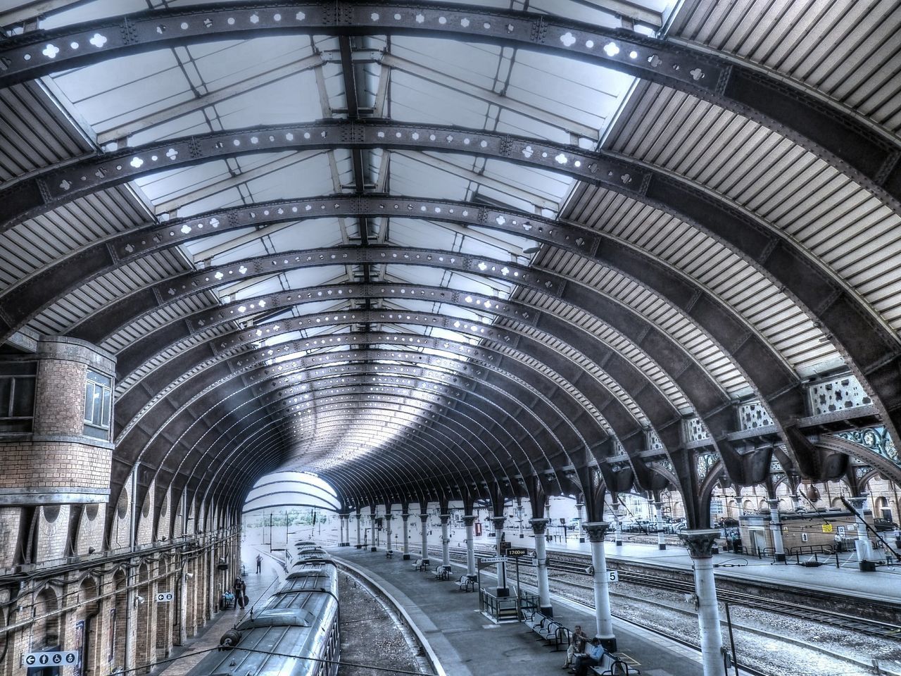 transportation, indoors, the way forward, architecture, rail transportation, diminishing perspective, built structure, ceiling, railroad track, public transportation, vanishing point, railroad station, arch, railroad station platform, interior, tunnel, empty, travel, incidental people, long