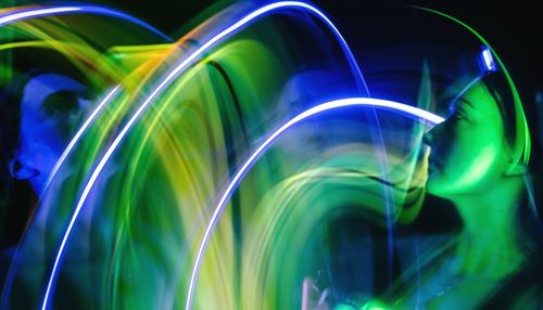 Close-up of illuminated light painting