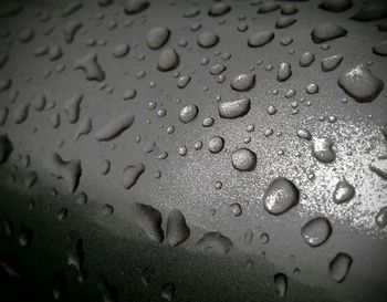 Close-up of water drops on glass