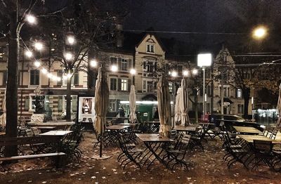 Illuminated street light at night