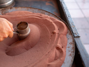 Close-up of person holding ice cream