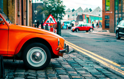 Car on street in city