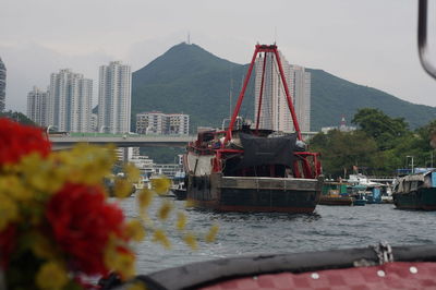 Scenic view of lake against cloudy sky