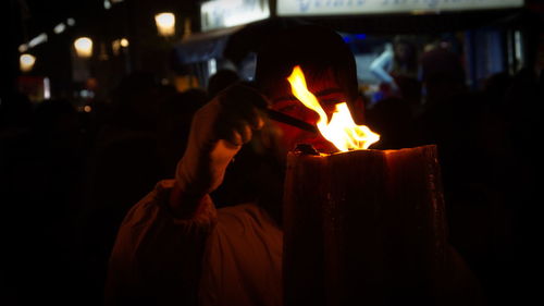 Close-up of fire in fire