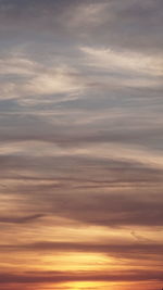 Low angle view of orange sky