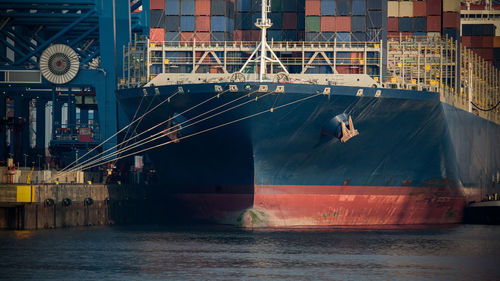 Hull of a large container ship