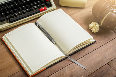 Close-up of books on table