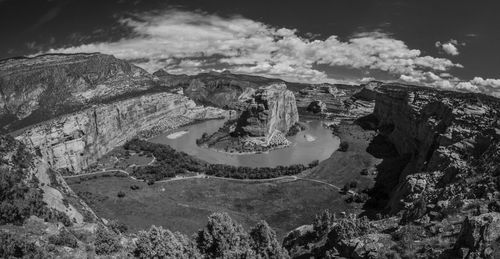 Panoramic view of mountains against sky