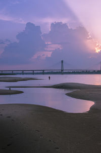 Scenic view of beach during sunset