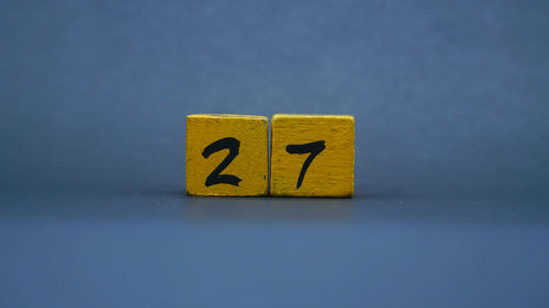High angle view of dices on table