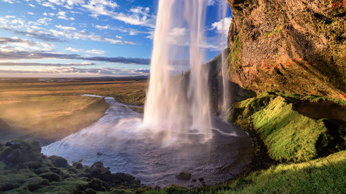 Scenic view of waterfall