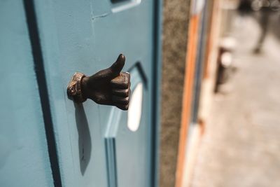 Close-up of closed door