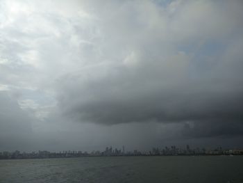 Storm clouds over landscape