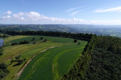 Panoramic view of agriculture field. rural and countryside scene. great landscape.