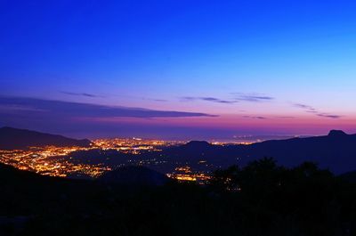 Illuminated cityscape at night