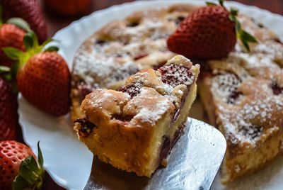 Close-up of cake in plate