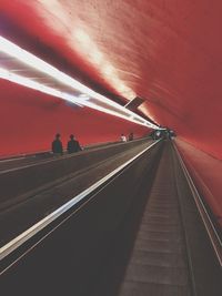 Railroad tracks in subway