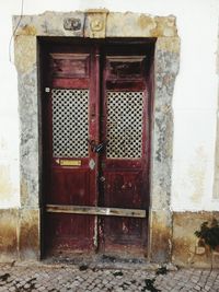 Close-up of closed window