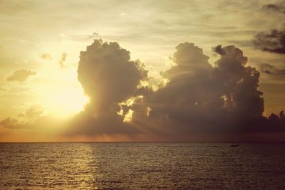 Scenic view of sea at sunset