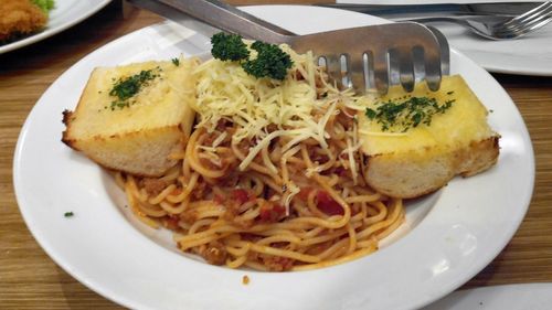 Close-up of food in plate