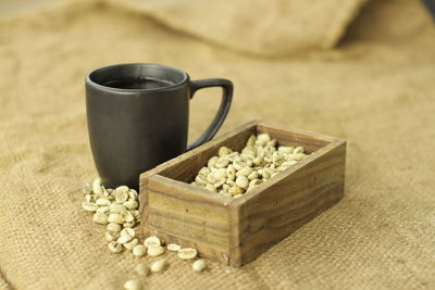 Close-up of coffee on table