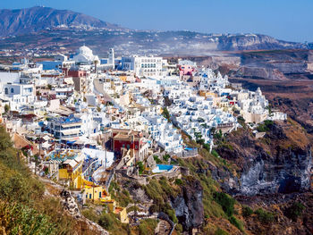 High angle view of townscape against sky