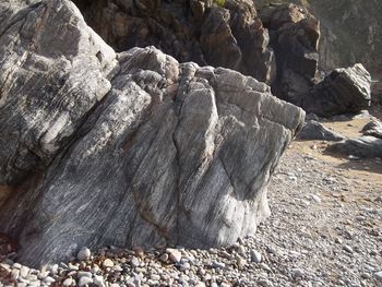 High angle view of rock formation on land