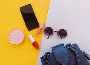 High angle view of sunglasses on table