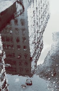 Rain drops on road