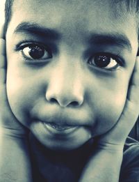 Close-up portrait of cute boy