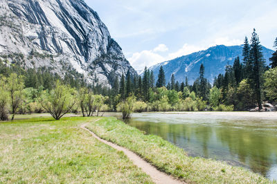 Scenic view of lake and mountains