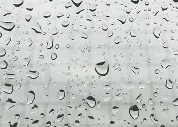 Full frame shot of water drops on glass window