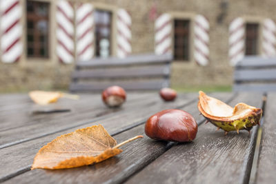 Close-up of fruits on table