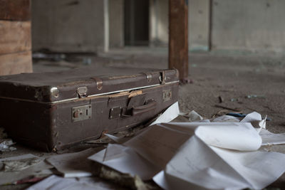 Close-up of abandoned paper