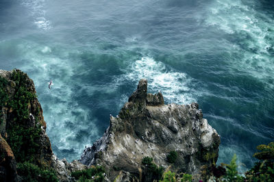 High angle view of sea