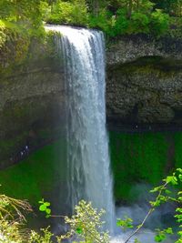 Scenic view of waterfall