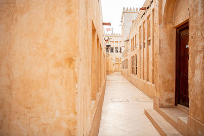 Old buildings architecture in the wakrah souq traditional market