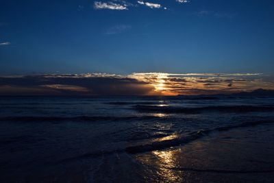 Scenic view of sunset over sea