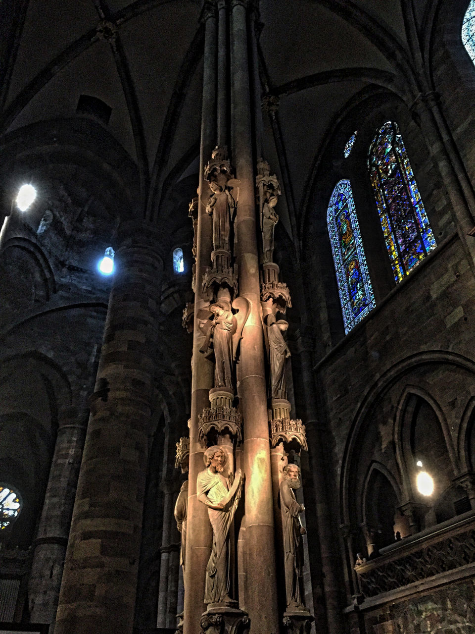 low angle view, religion, spirituality, place of worship, church, architecture, arch, architectural column, majestic, tall - high, history, no people