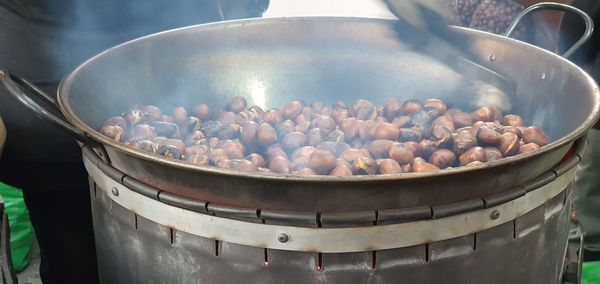 High angle view of food in container