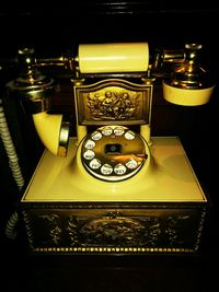 Close-up of telephone booth