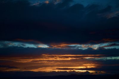 Scenic view of dramatic sky during sunset