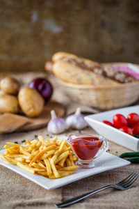 Close-up of food in plate