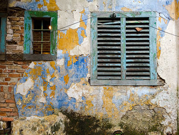 Closed door of old building