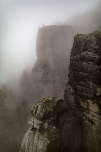 Cliffs in foggy weather