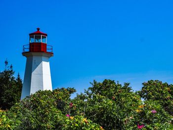 Low angle view of lighthouse against sky