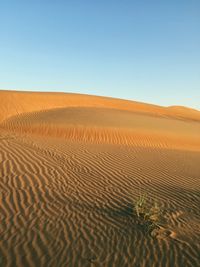 Scenic view of desert against clear sky