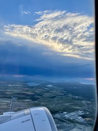 Aerial view of clouds seen from airplane